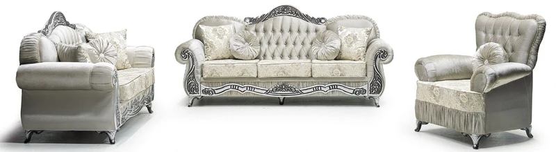 Casa Padrino Luxus Barock Sessel Grau / Creme / Silber / Schwarz - Wohnzimmer Sessel mit Muster und Glitzersteinen - Barockstil Wohnzimmer Möbel - Luxus Möbel im Barockstil - Barock Einrichtung