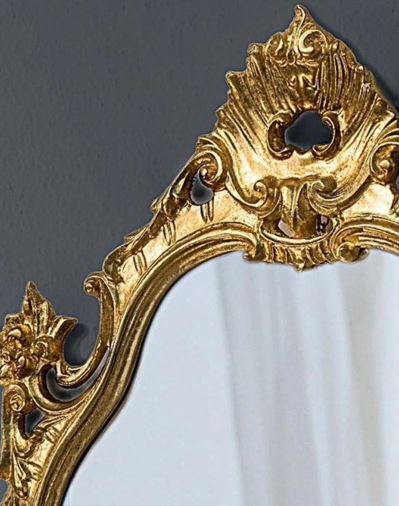 Casa Padrino Luxus Barock Spiegel Gold 55 x 4 x H. 86 cm - Prunkvoller Wandspiegel im Barockstil - Luxus Qualität - Made in Italy