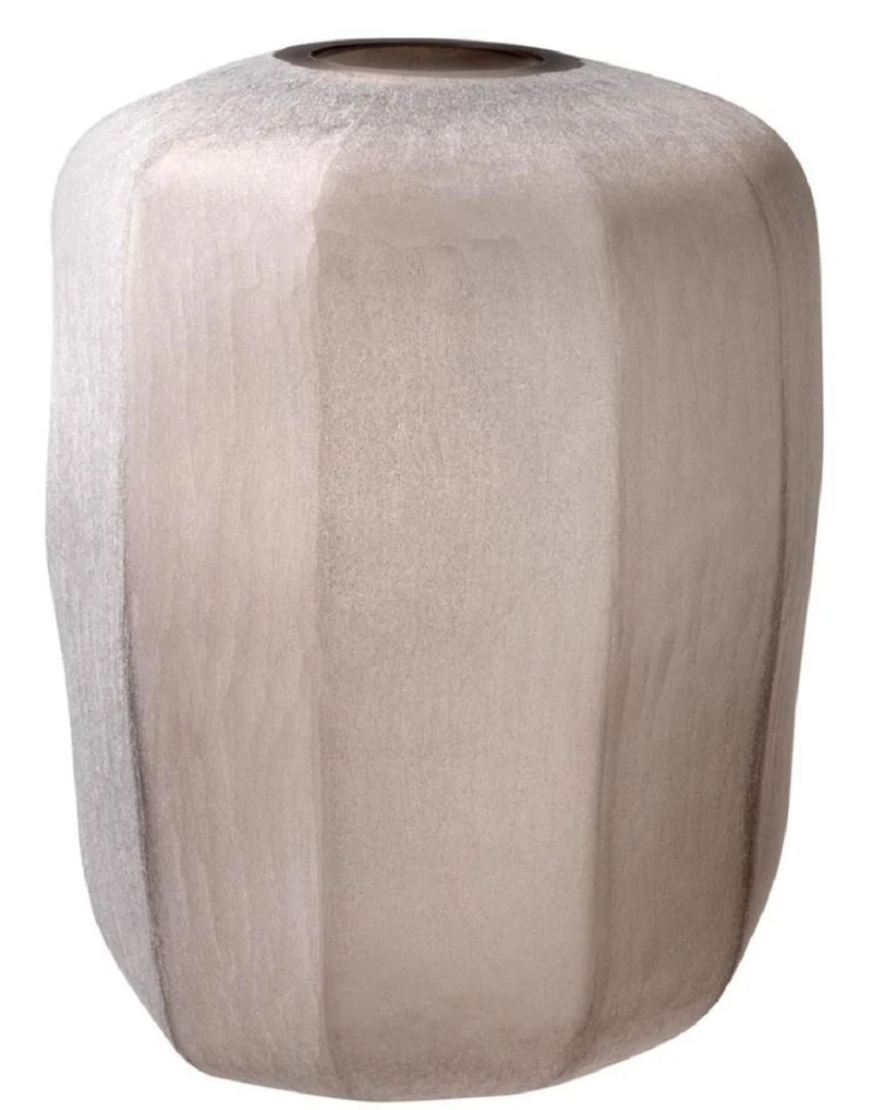 Casa Padrino Luxus Vase Sandfarben Ø 33 x H. 42 cm - Luxus Wohnzimmer Dekoration