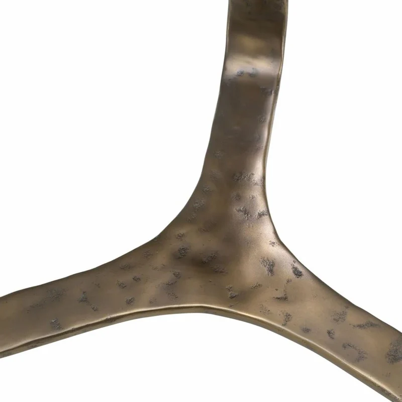 Casa Padrino Luxus Aluminium Beistelltisch mit Glasplatte Bronze Ø 50 cm - Wohnzimmer Möbel