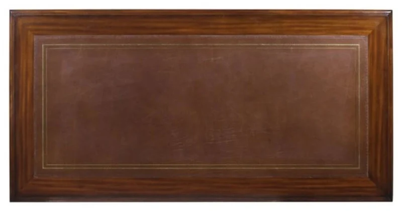 Casa Padrino Luxus Schreibtisch mit Tür und 6 Schubladen Braun / Silber 160 x 80 x H. 79 cm - Büromöbel