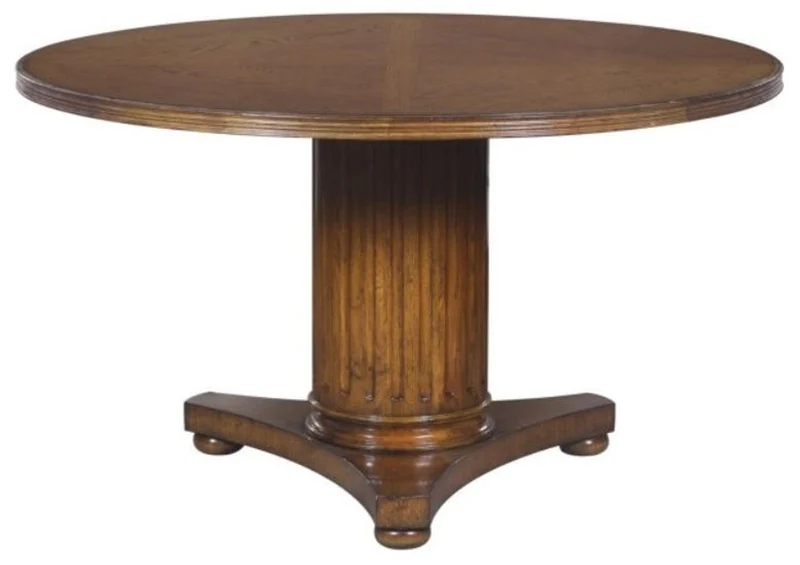 Casa Padrino Luxus Eichenholz Esstisch Braun Ø 135 x H. 78 cm - Massivholz Esszimmermöbel