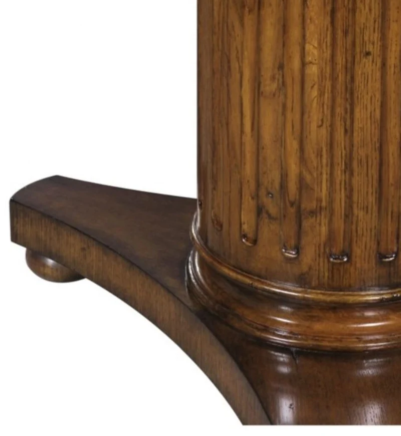 Casa Padrino Luxus Eichenholz Esstisch Braun Ø 135 x H. 78 cm - Massivholz Esszimmermöbel