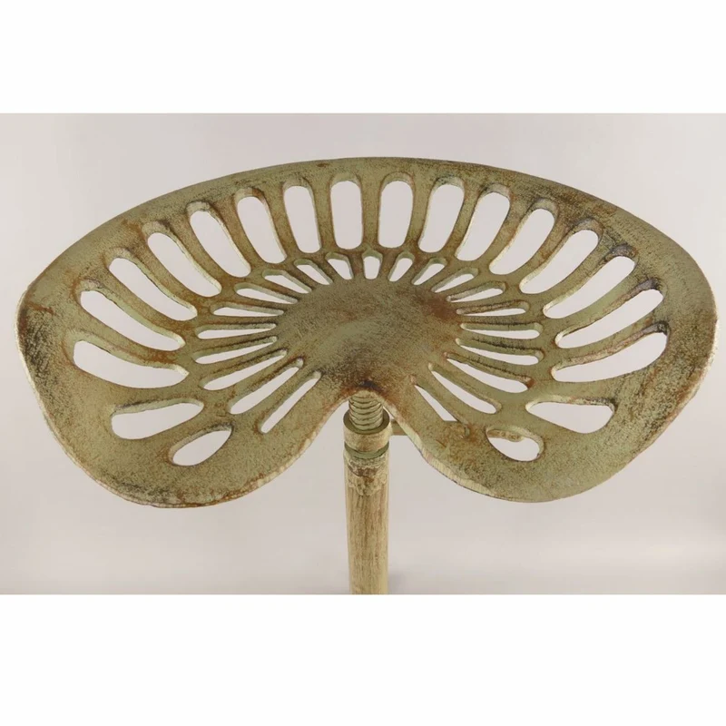 Casa Padrino Industrie Stil Gusseisen Barhocker Rustikal Grün H. 75 cm
