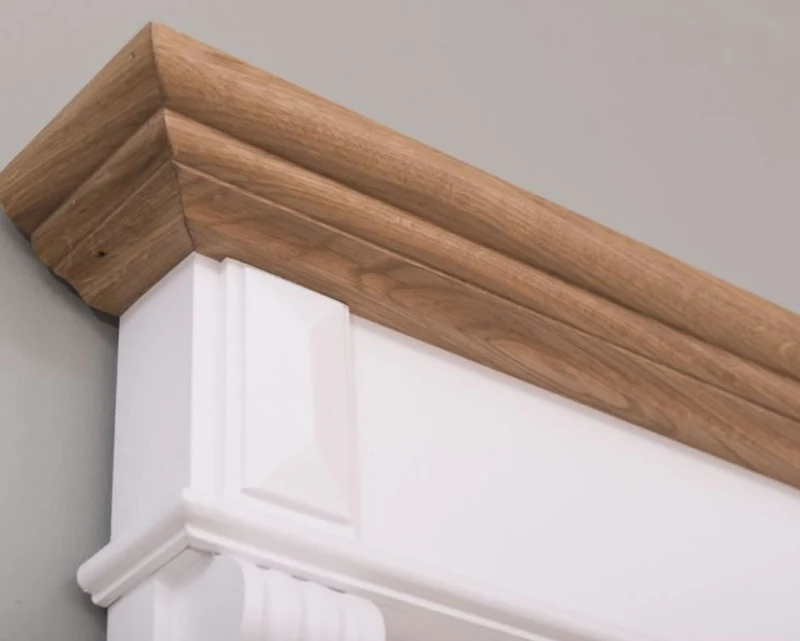 Casa Padrino Landhausstil Badezimmer Set Weiß / Naturfarben - 1 Waschtisch & 1 Wandspiegel - Massivholz Badezimmer Möbel im Landhausstil