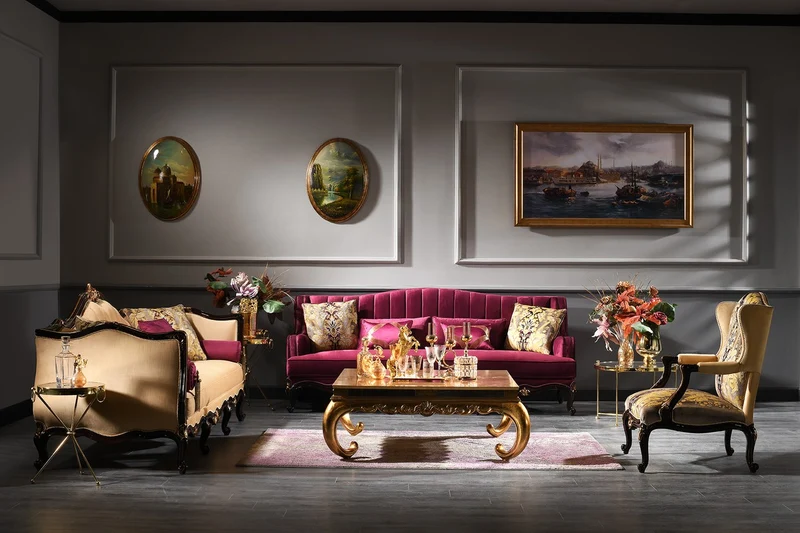 Casa Padrino Luxus Barock Ohrensessel 79 x 80 x H. 108 cm - Edler Wohnzimmer Sessel im Barockstil - Luxus Qualität
