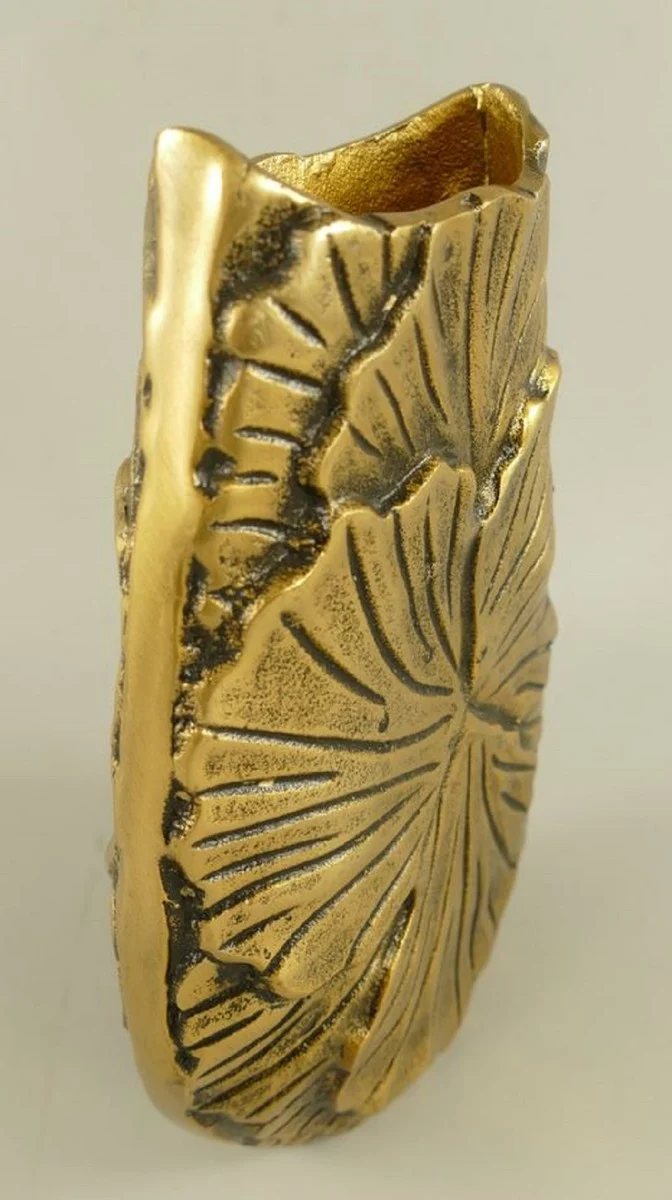 Casa Padrino Deko Vase Bronze H. 27 cm - Aluminium Blumenvase - Deko Accessoires