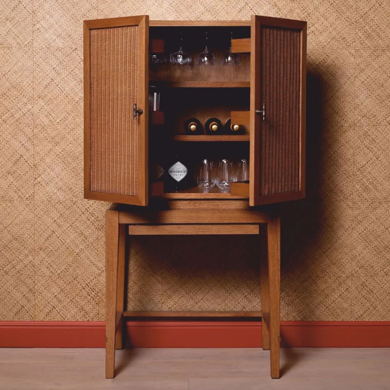 Casa Padrino Luxus Barschrank - Weinschrank mit 2 Türen Braun / Bronze H. 167,5 cm - Bar Möbel