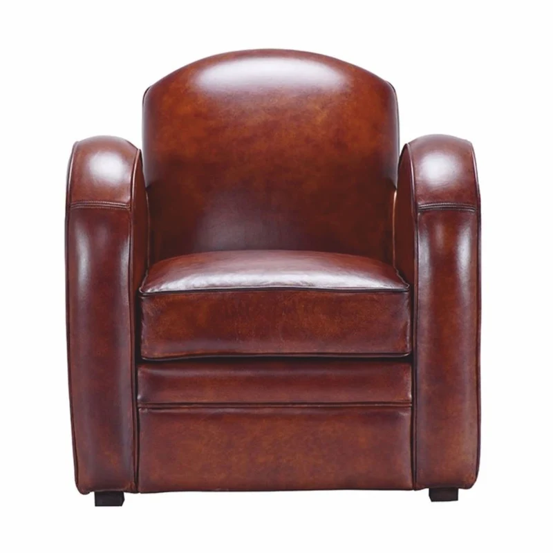 Casa Padrino Luxus Echtleder Sessel Braun / Schwarz - Echtleder Möbel