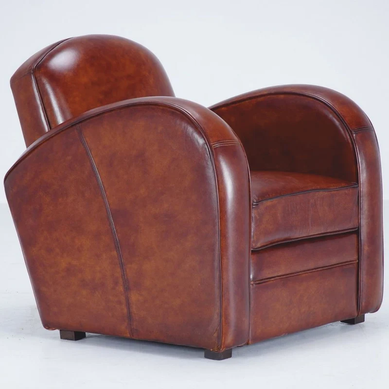 Casa Padrino Luxus Echtleder Sessel Braun / Schwarz - Echtleder Möbel