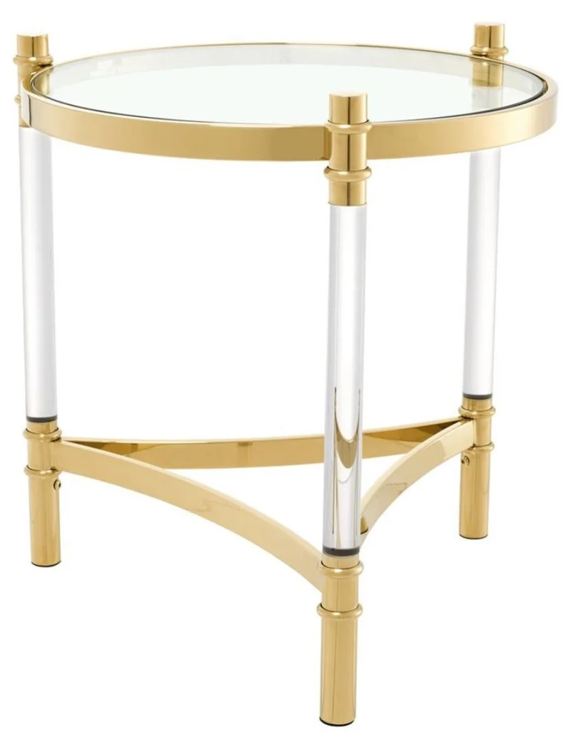 Casa Padrino Wohnzimmer Beistelltisch Gold Ø 50 x H. 55 cm - Luxus Kollektion