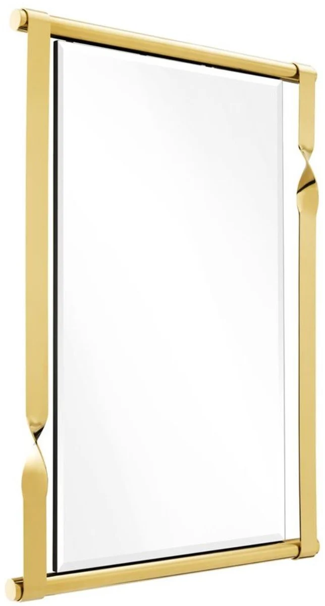 Casa Padrino Designer Edelstahl Spiegel / Wandspiegel Gold 95 x 9 x H. 134 cm - Designermöbel