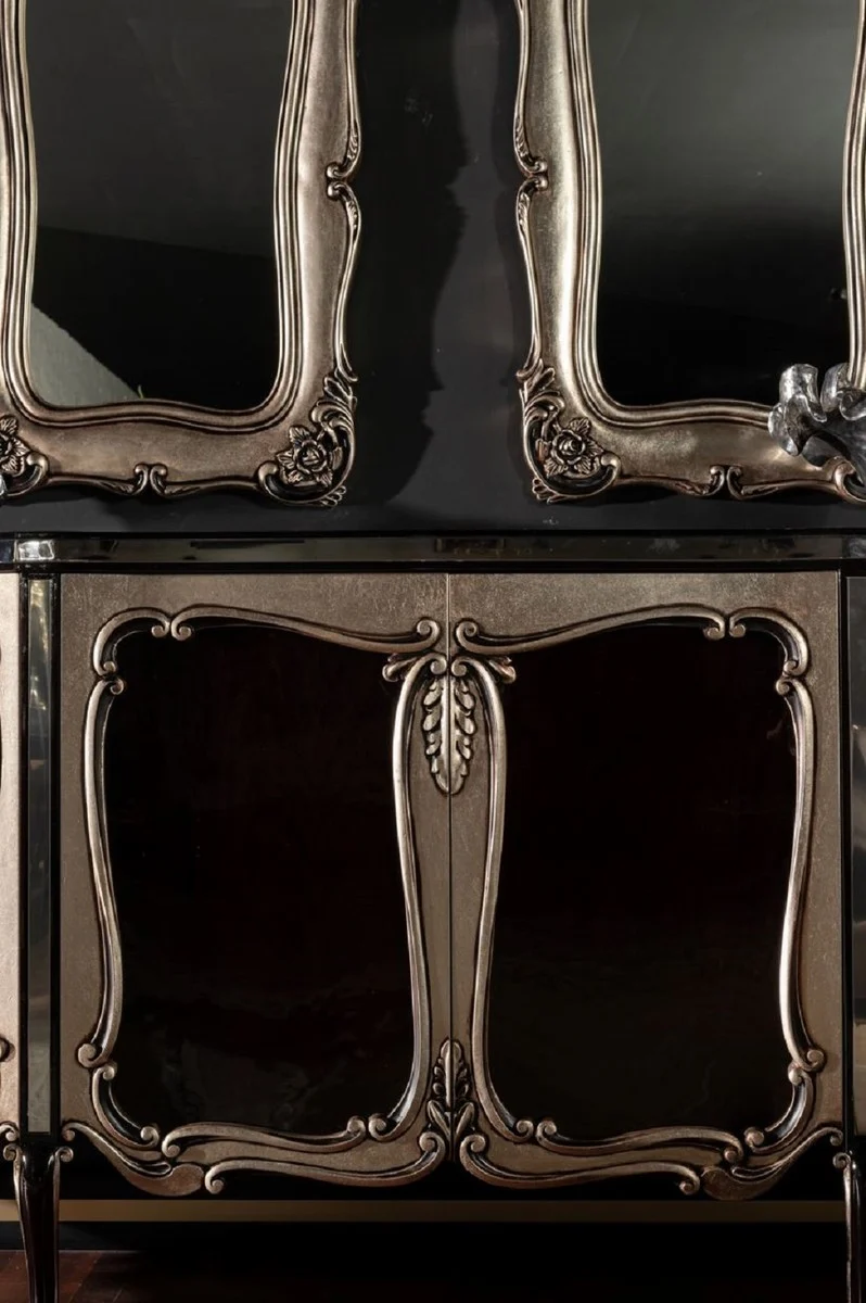 Casa Padrino Luxus Barock Spiegel Set Silber - 2 Handgefertigte Wandspiegel im Barockstil - Barock Möbel