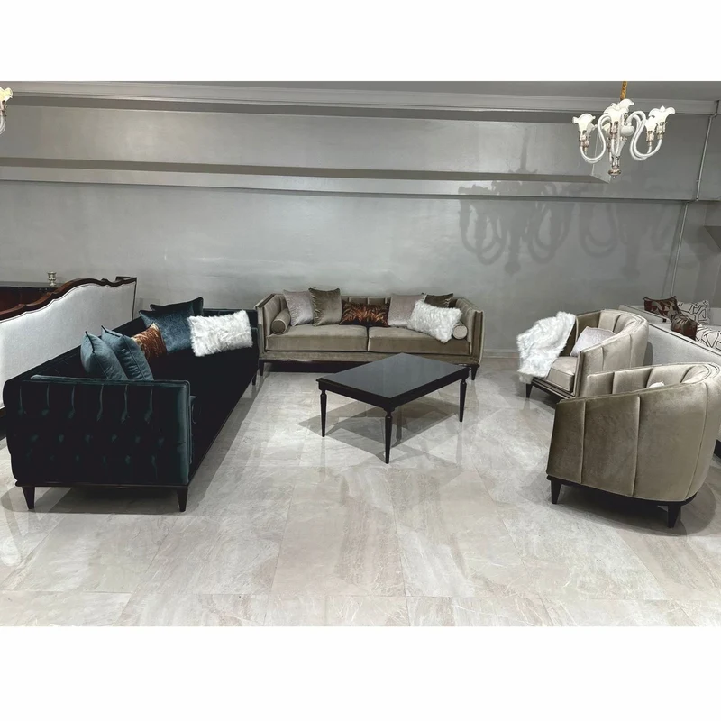 Casa Padrino Luxus Art Deco Samt Sessel Olivgrün / Dunkelbraun - Wohnzimmer Möbel