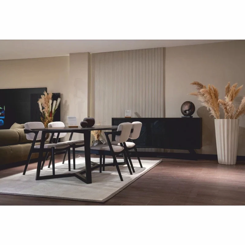 Casa Padrino Luxus Sideboard mit 4 Türen Schwarz 205 cm - Luxus Möbel