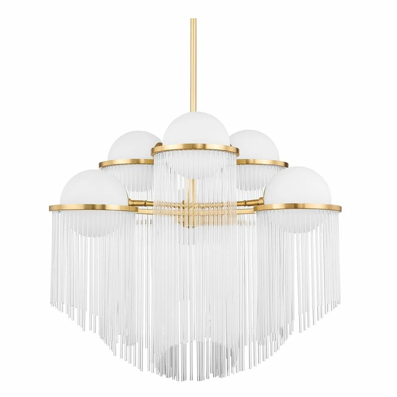 Casa Padrino Luxus Kronleuchter Antik Messing / Weiß Ø 80 x H. 67,4 cm - Luxus Interior