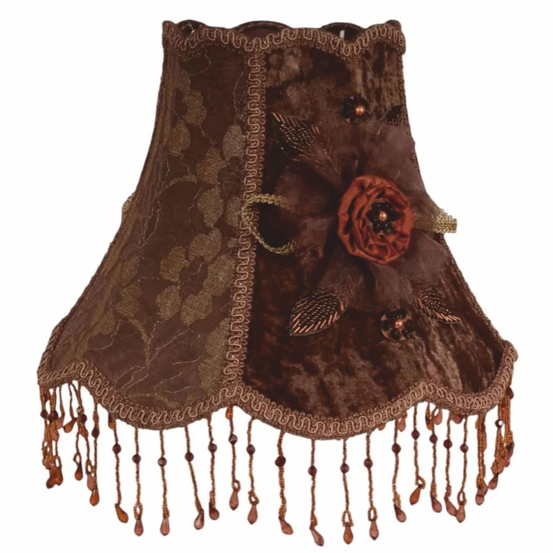 Casa Padrino Barock Samt Lampenschirm Braun 29 cm - Barock Deko Accessoires