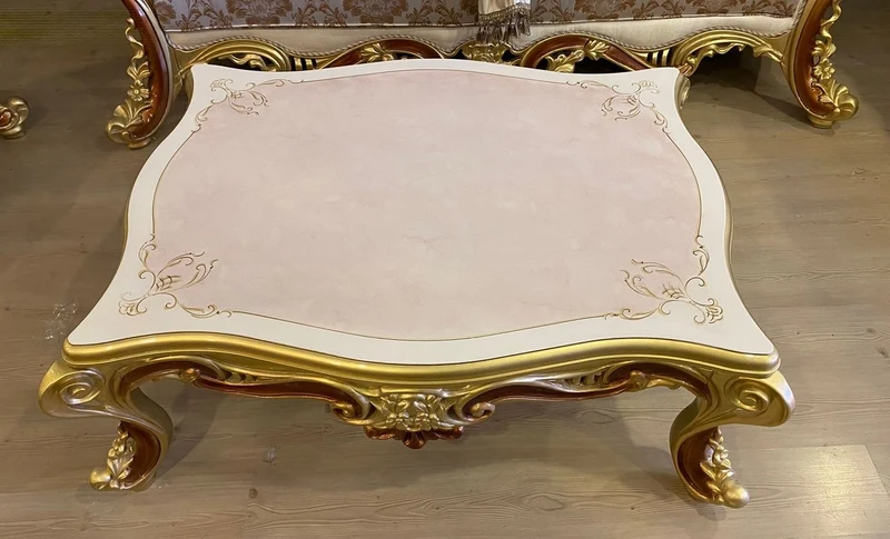 Casa Padrino Luxus Barock Wohnzimmer Set Creme / Silber / Gold / Braun - 2 Barock Sofas & 2 Barock Sessel & 1 Barock Couchtisch - Luxus Wohnzimmer Möbel im Barockstil - Barock Möbel