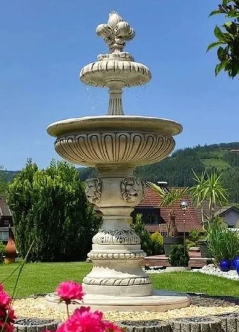 Casa Padrino Barock Springbrunnen Grau Ø 95 x H. 215 cm - Made in Italy