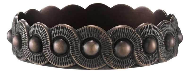 Casa Padrino Luxus Messing Aschenbecher Bronze Ø 20,5 x H. 4,5 cm - Luxus Kollektion