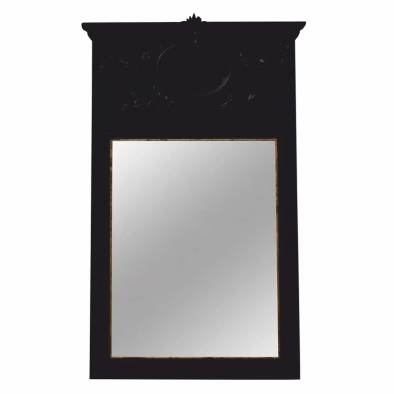 Casa Padrino Barock Spiegel Schwarz H. 102 cm - Barockstil Möbel
