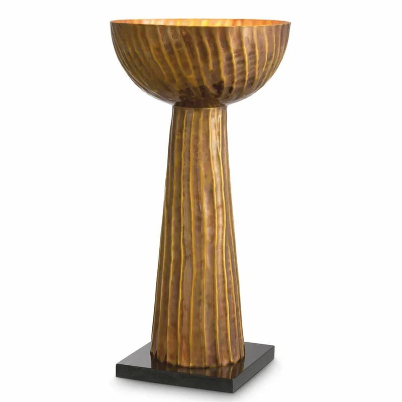Casa Padrino Luxus Tischleuchte Vintage Messing / Schwarz H. 60,5 cm - Luxus Leuchten
