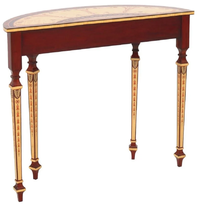 Casa Padrino Luxus Barock Konsole Naturfarben / Braun 100 cm - Handgefertigter Massivholz Konsolentisch mit Schublade - Luxus Wohnzimmer Möbel im Barockstil - Barock Möbel - Barock Einrichtung