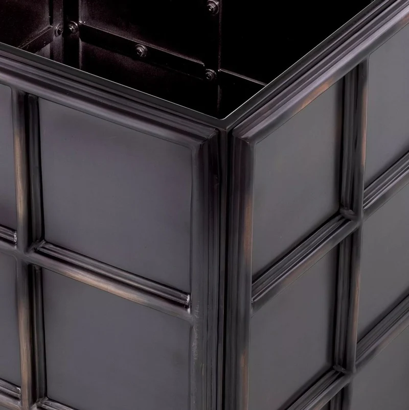 Casa Padrino Luxus Blumentopf Antik Bronze 67,5 x 67,5 x H. 61 cm - Quadratischer Edelstahl Pflanzentopf - Wohnzimmer Deko - Büro Deko - Deko Accessoires - Luxus Deko - Luxus Qualität