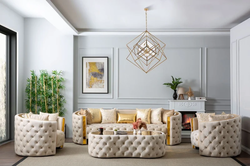 Casa Padrino Luxus Chesterfield Couchtisch Creme 140 x 80 x H. 45 cm - Wohnzimmertisch mit Glasplatte - Wohnzimmer Möbel - Chesterfield Möbel - Luxus Möbel - Luxus Einrichtung
