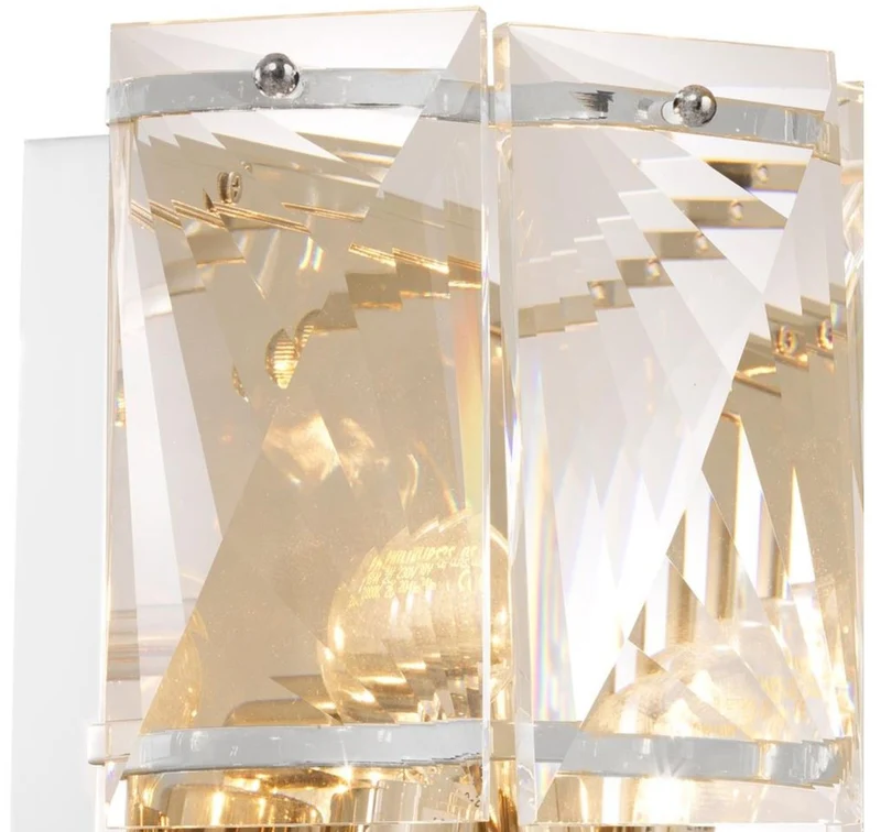 Casa Padrino Luxus Kristallglas Wandleuchte Silber 31 x 18 x H. 31 cm - Hotel & Restaurant Wandlampe