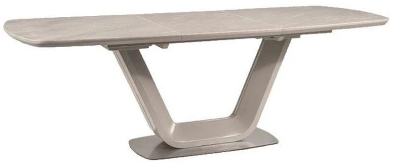 Casa Padrino Luxus Keramik Esstisch Grau / Silber 160-220 x 90 x H. 76 cm - Ausziehbarer Küchentisch - Esszimmer Möbel