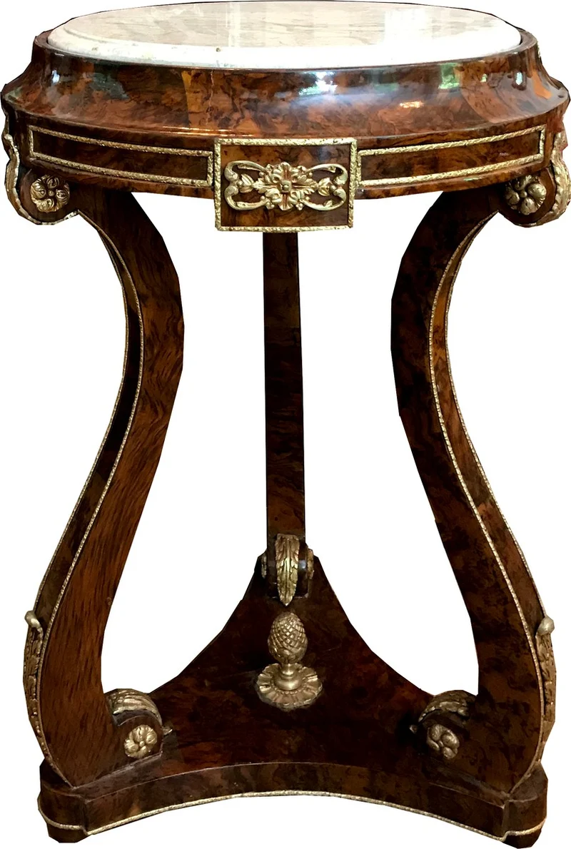 Casa Padrino Barock Beistelltisch Mahagoni / Bronze H70 x 45cm - Ludwig XVI Antik Stil Tisch - Möbel