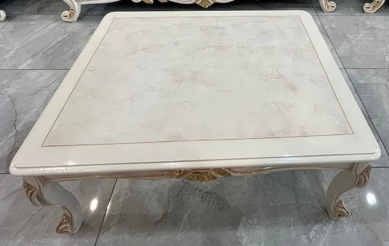 Casa Padrino Luxus Barock Couchtisch Weiß / Gold - Handgefertigter Barockstil Wohnzimmertisch - Barockstil Wohnzimmer Möbel - Barock Einrichtung - Barock Möbel - Luxus Möbel im Barockstil