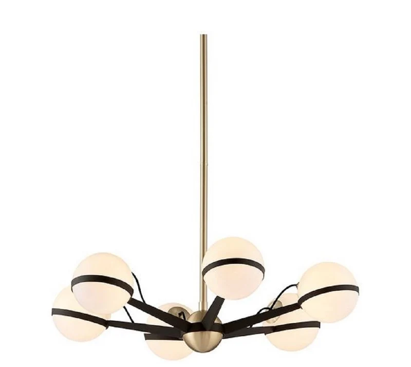 Casa Padrino Luxus LED Kronleuchter Bronze / Messing / Weiß Ø 70,5 x H. 16,5 cm - Kronleuchter mit kugelförmigen Lampenschirmen - Luxus Qualität