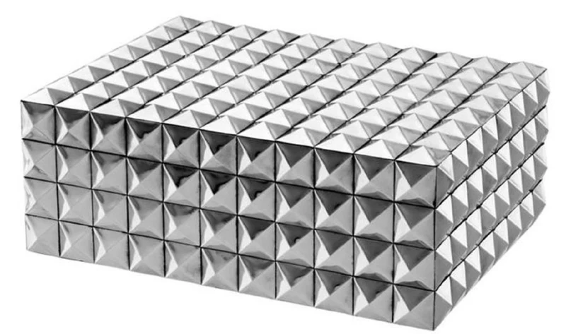Casa Padrino Luxus Schmuckschatulle / Schmuckkasten mit Deckel Silber 28 x 21 x H. 10 cm - Luxus Qualität