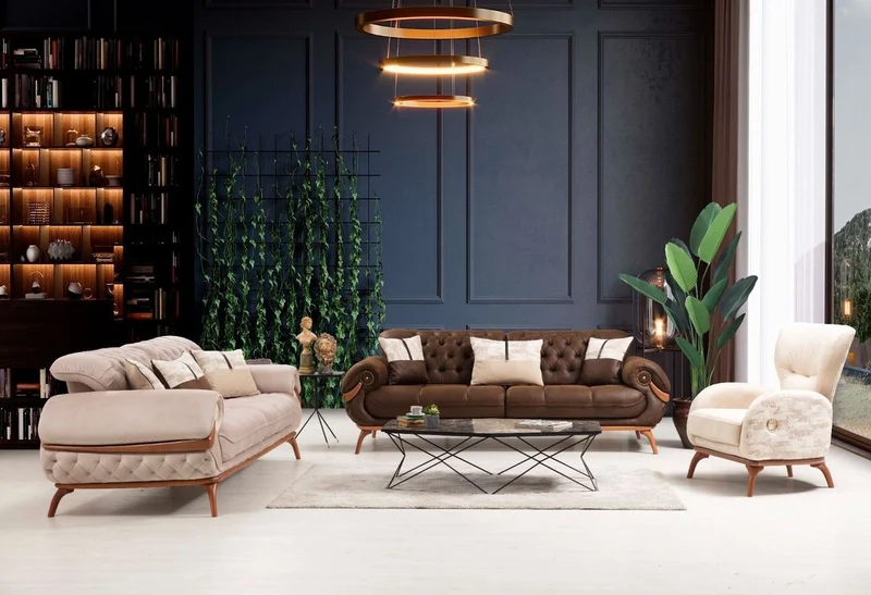 Casa Padrino Luxus Chesterfield Wohnzimmer Sofa mit verstellbaren Rückenlehnen Dunkelbraun / Braun - Chesterfield Wohnzimmer Möbel - Luxus Wohnzimmer Möbel - Luxus Möbel - Luxus Einrichtung