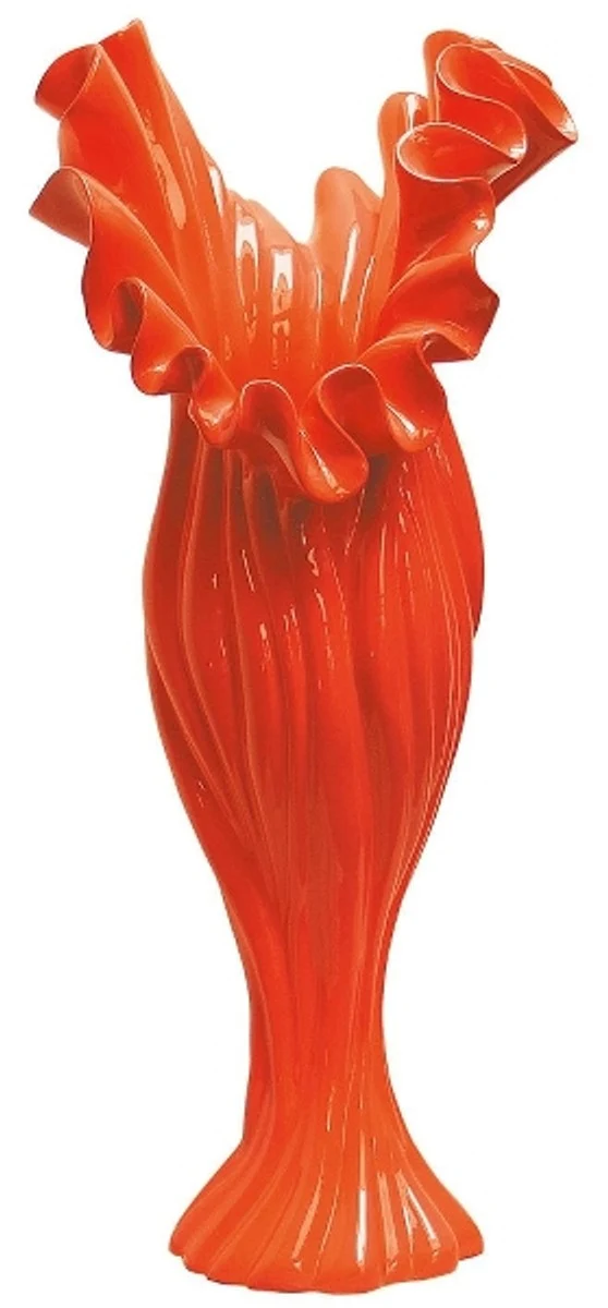 Casa Padrino Designer Blumenvase Orange B. 24 cm Höhe 60 cm Mod1 - Dekovase