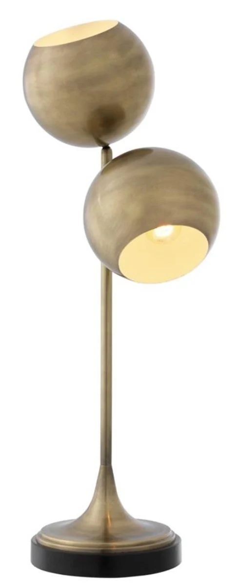 Casa Padrino Tischleuchte Antik Messing / Schwarz Ø 32 x H. 74 cm - Luxus Qualität