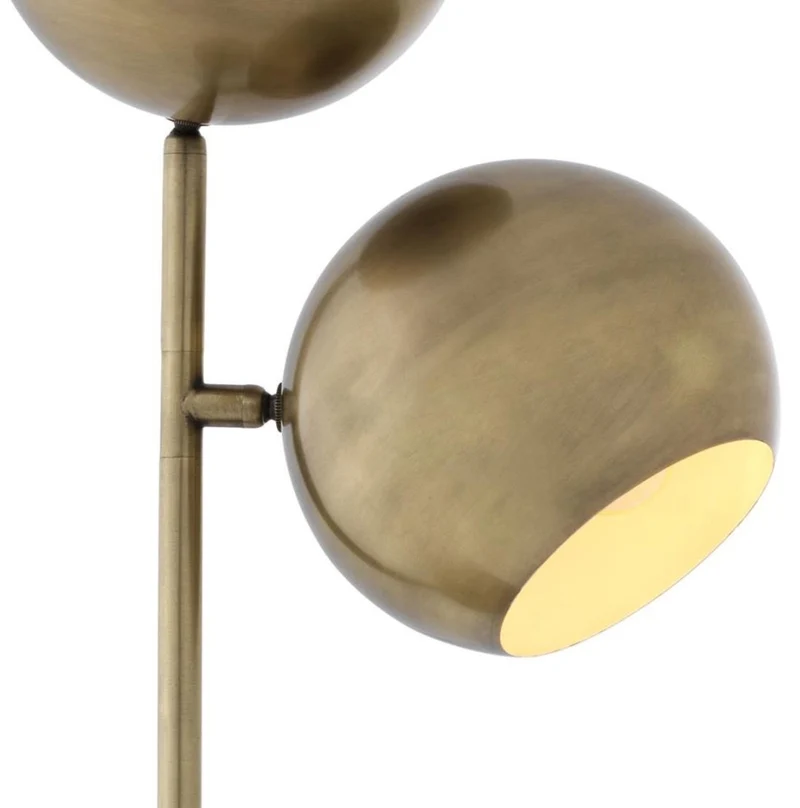 Casa Padrino Tischleuchte Antik Messing / Schwarz Ø 32 x H. 74 cm - Luxus Qualität