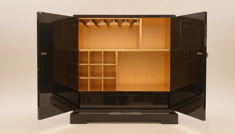 Pompöös by Casa Padrino Luxus Barock Barschrank Schwarz / Gold - Pompööser Barock Weinschrank designed by Harald Glööckler - Barock Bar Möbel - Edel & Prunkvoll