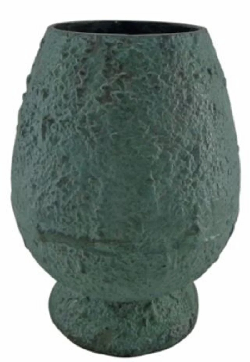 Casa Padrino Deko Vase Mintgrün Ø 21 x H. 29 cm - Runde Aluminium Blumenvase - Deko Accessoires