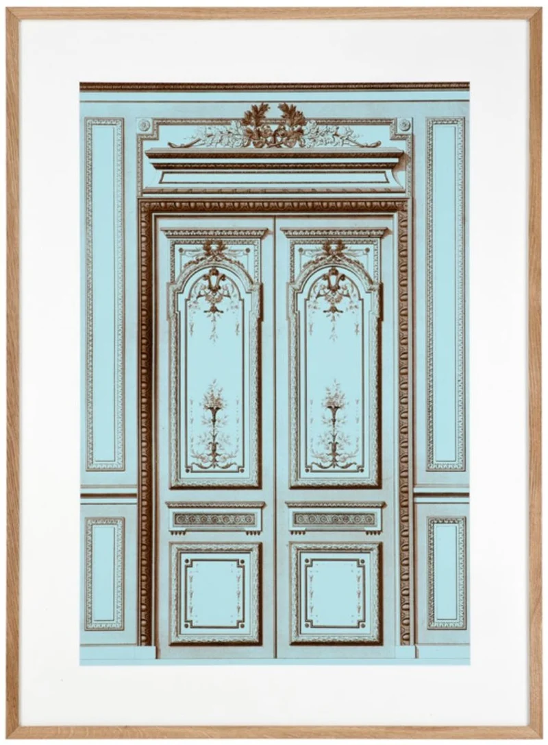Casa Padrino Bilder / Kunstdruck Set Antike Französische Türen Mehrfarbig 83 x H. 113 cm - Luxus Kollektion