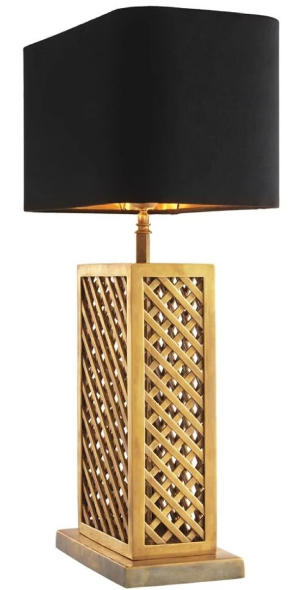 Casa Padrino Luxus Tischleuchte Vintage Messingfarben / Schwarz 46 x 22 x H. 72 cm - Luxus Qualität