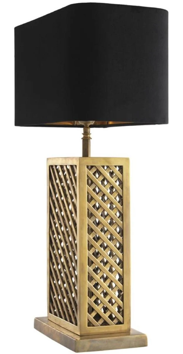 Casa Padrino Luxus Tischleuchte Vintage Messingfarben / Schwarz 46 x 22 x H. 72 cm - Luxus Qualität