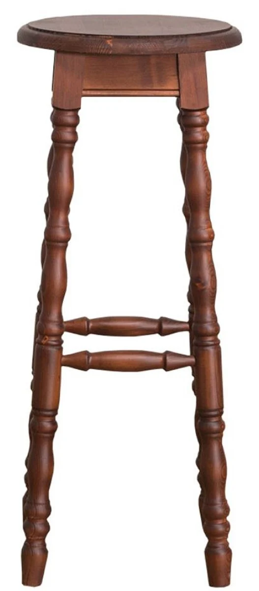 Casa Padrino Landhausstil Barhocker Braun 35 x 35 x H. 82 cm - Massivholz Barstuhl im Landhausstil