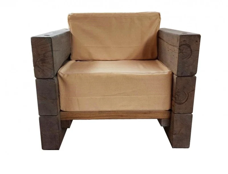 Luxus Garten Möbel Set Eiche Massiv - schwere Ausführung - 3er, 2er, 1x + Tisch - Massivholz rustikal - Lounge Set