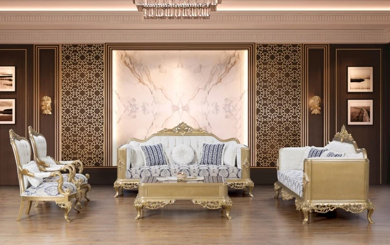 Casa Padrino Luxus Barock Couchtisch Schwarz / Gold 130 x 92 x H. 50 cm - Wohnzimmer Möbel im Barockstil - Edel & Prunkvoll