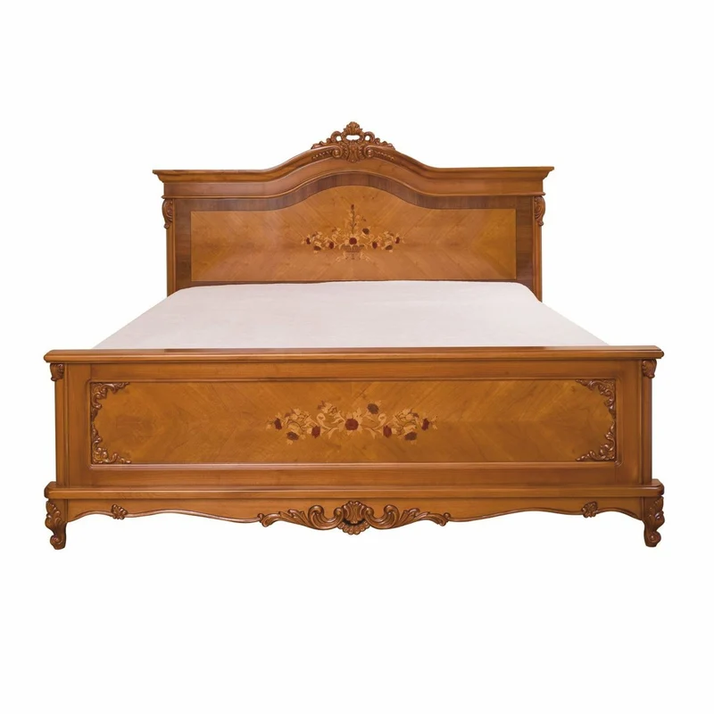 Casa Padrino Luxus Barock Doppelbett Braun - Prunkvolle Barockstil Schlafzimmer Möbel
