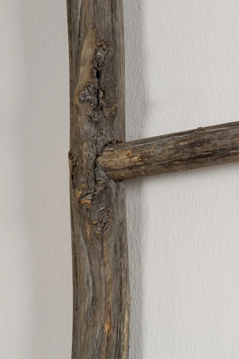 Casa Padrino Landhausstil Deko Holzleiter Naturfarben 37 x 4 x H. 160 cm - Handgefertigte Leiter mit 4 Sprossen
