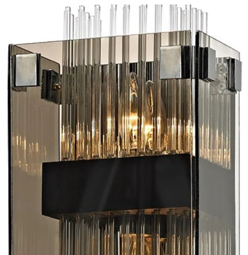 Casa Padrino Luxus Wandleuchte Silber / Dunkelbronze 20,3 x 14 x H. 35,6 cm - Hotel & Restaurant Wandlampe